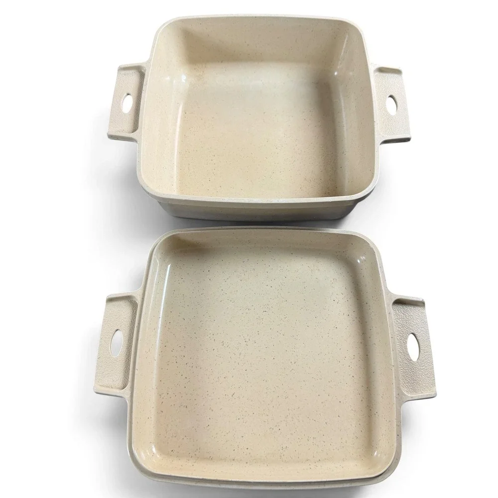 Vintage LittonWare Simmer Pot Casserole Dish Set Cream Speckled 39271 39272
